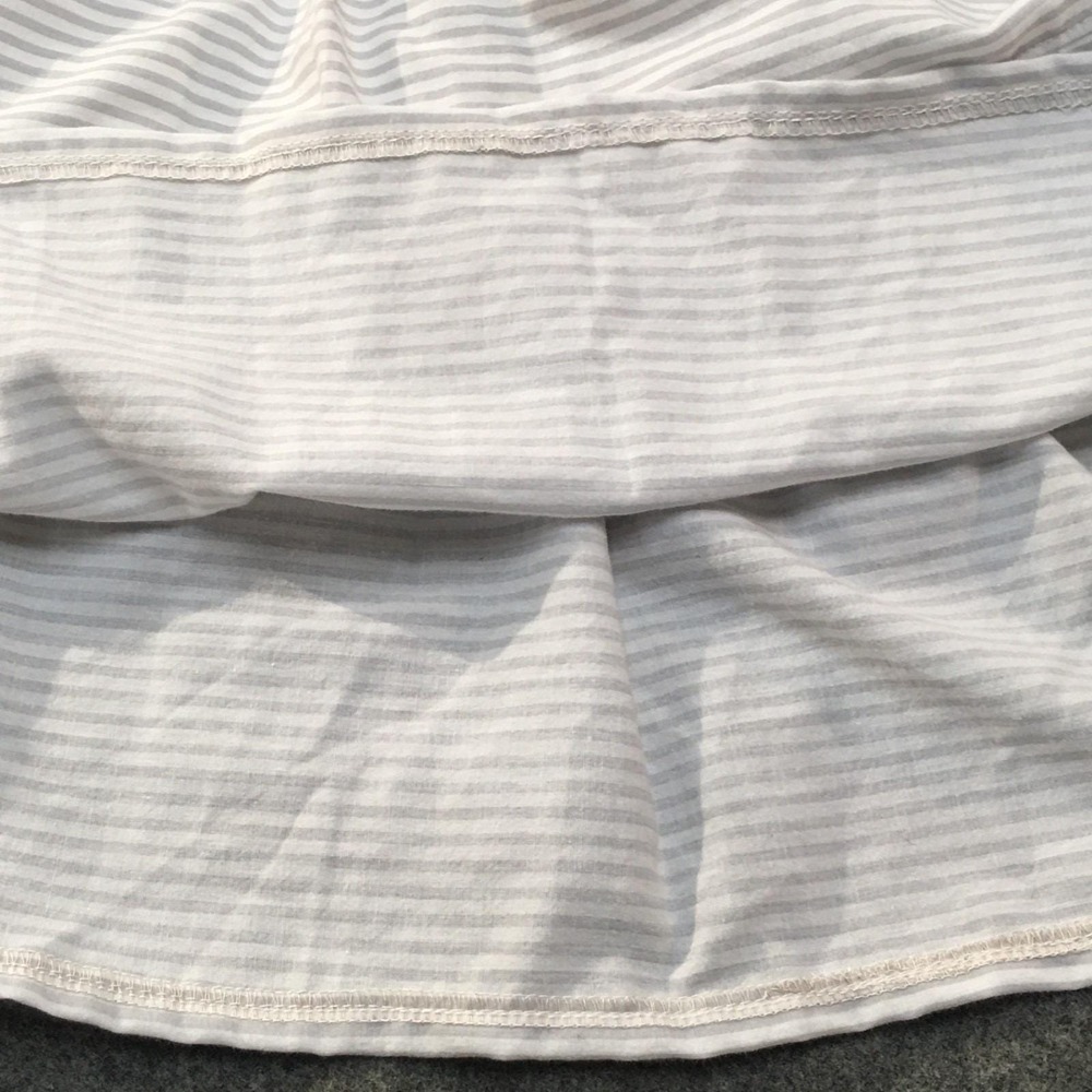 Girls Tiered Maxi Skirt in Light Gray Stripe - Picture 7 of 10